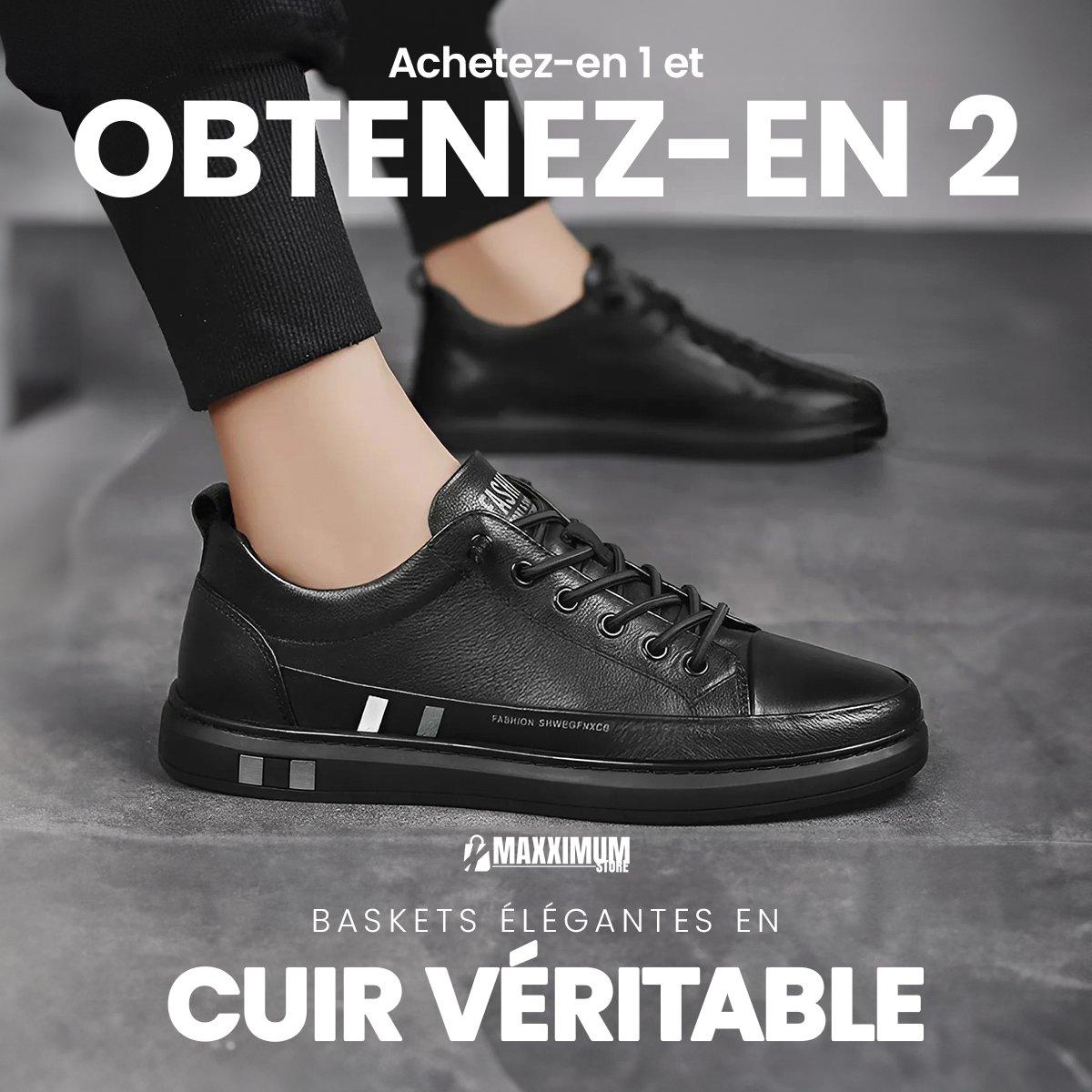 The Max | Baskets élégantes en cuir véritable (Achetez-en 1 et obtenez-en 2)